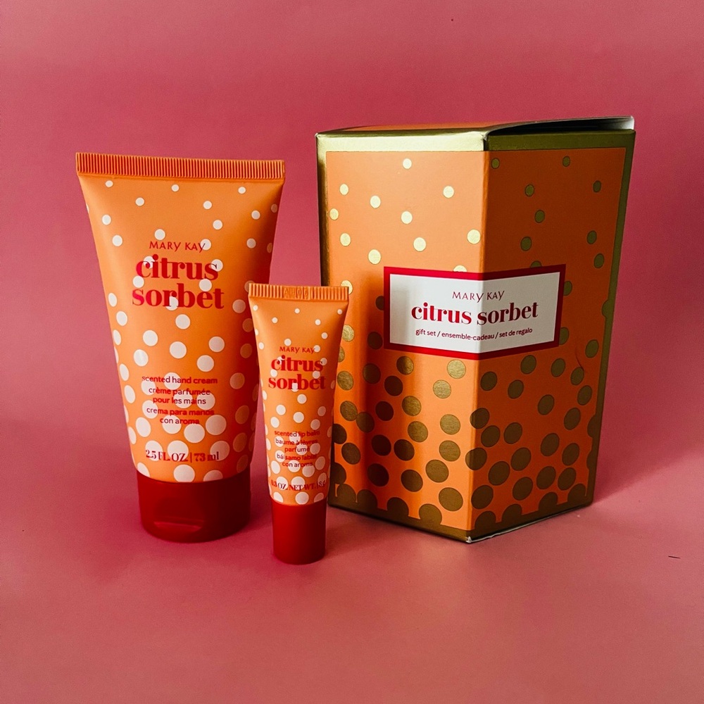 Mary Kay Citrus Sorbet Hand Cream and Lip Baum set